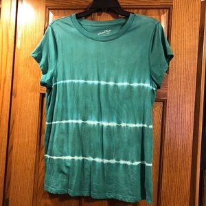 Teal tie dye crew neck t-shirt